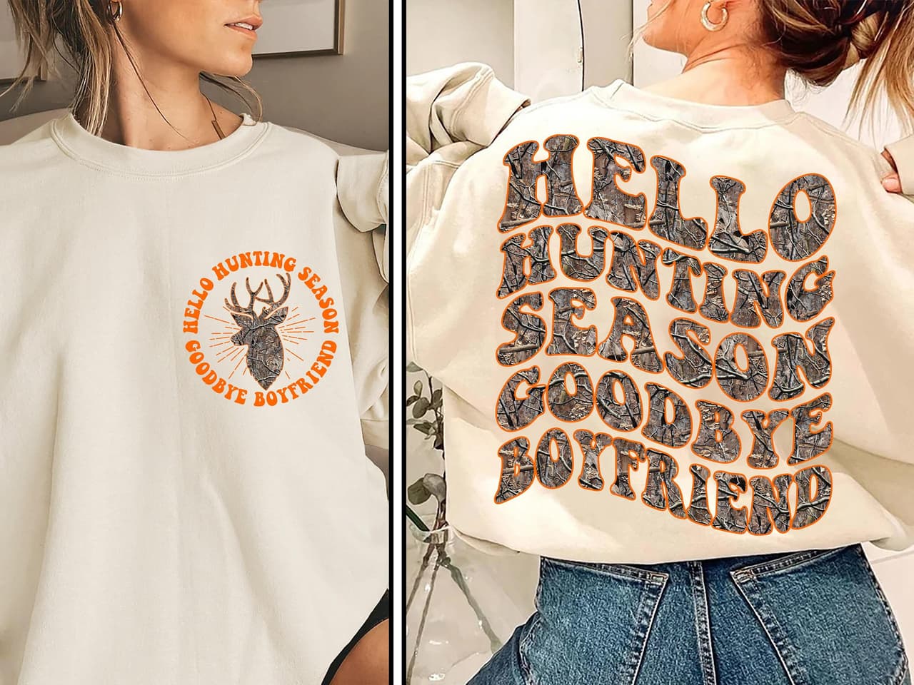 Sudadera Adiós Novio, Temporada Caza de Ciervos, Regalo Esposa Cazador – image 1, Deer Hunting Tee, Deer Hunting Merch, Deer Hunting Shirt, Deer Hunting Sweatshirt, Deer Hunting Hoodie, Deer Hunting Clothes