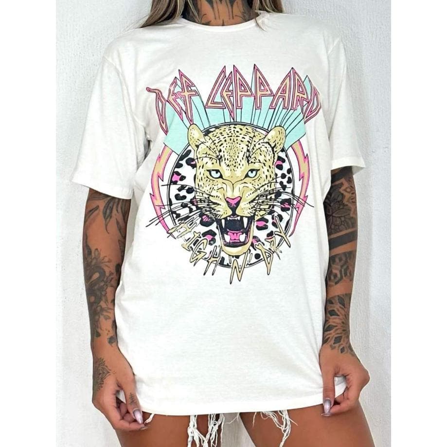 Def Leppard Vintage 90s Rock Band Graphic T-Shirt - Retro Women's Tee – image 1, Def Leppard Tee, Def Leppard Merch, Def Leppard Shirt, Def Leppard Sweatshirt, Def Leppard Hoodie, Def Leppard Clothes