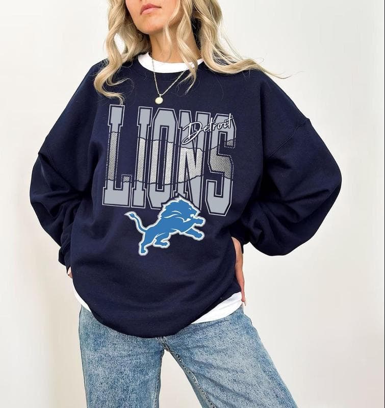 Detroit Football Bootleg Crewneck Sweatshirt – image 1, Detroit Lions Tee, detroit lions shirt, detroit lions tee shirts, detroit lions football shirt, detroit lions sweat shirt, nflshop lions, lions sweatshirt
