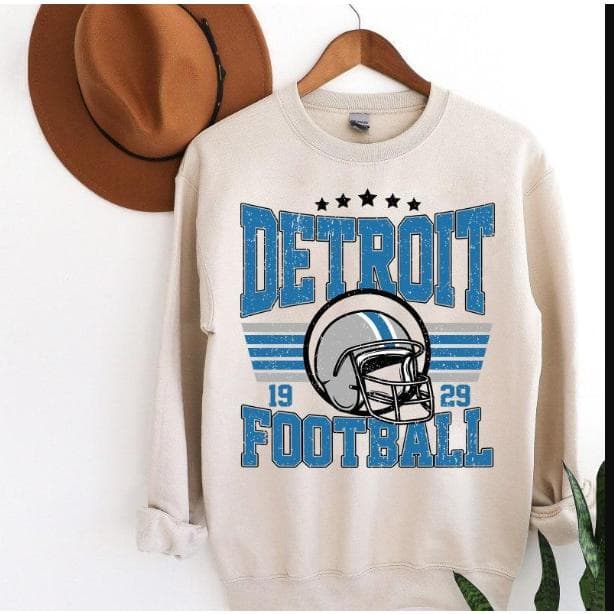 Detroit Football Crewneck, Vintage Sweatshirt, Game Day Pullover, 90s Sweater, Vintage – image 1, Detroit Lions Tee, detroit lions shirt, detroit lions tee shirts, detroit lions football shirt, detroit lions sweat shirt, nflshop lions, lions sweatshirt
