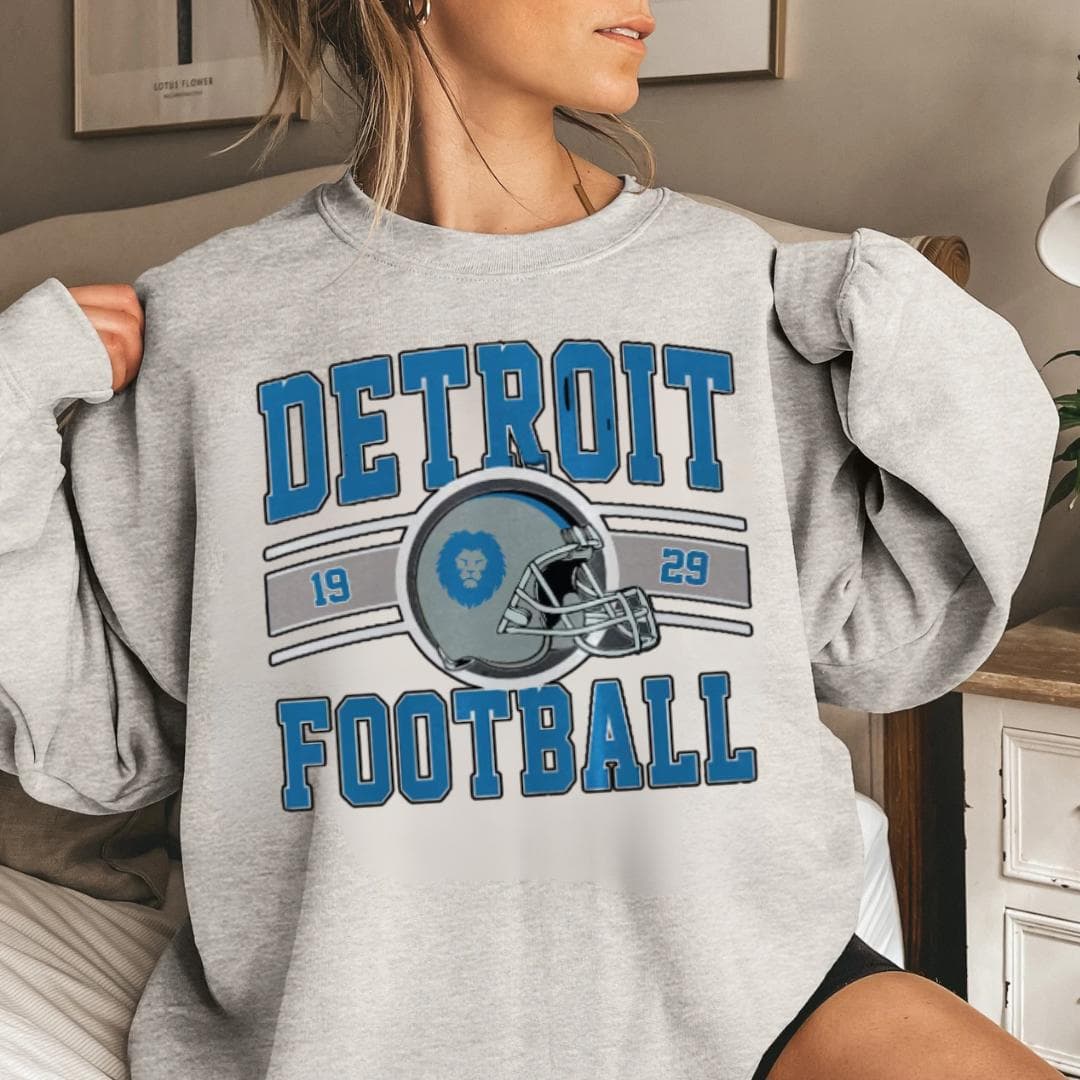 Detroit Football Vintage Style Sweatshirt, Detroit Football Tee, Detroit Football Shirt, Detroit Sweater, Sunday Football F90 – image 1, Detroit Lions Tee, detroit lions shirt, detroit lions tee shirts, detroit lions football shirt, detroit lions sweat shirt, nflshop lions, lions sweatshirt