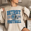 Detroit Football Vintage Style Sweatshirt, Detroit Football Tee, Detroit Football Shirt, Detroit Sweater, Sunday Football F90 2 small thumbnail