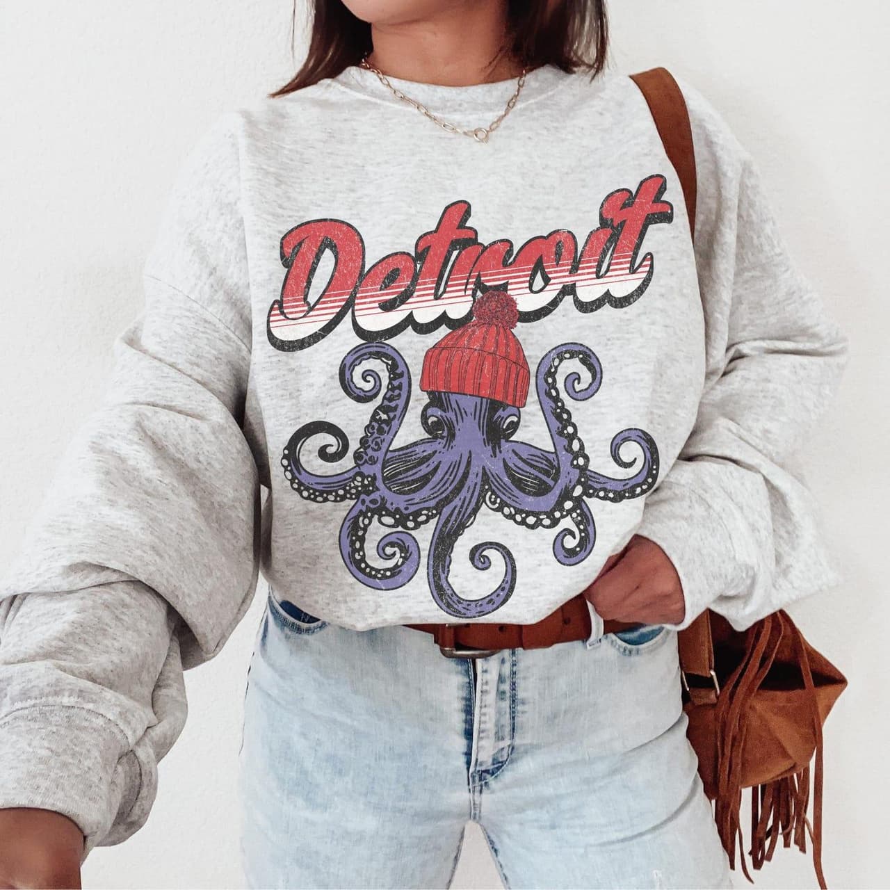 Detroit Red Wings Hockey Sweatshirt, Crewneck, Octopus Shirt – image 1, Detroit Red Wings Tee, Detroit Red Wings Merch, Detroit Red Wings Shirt, Detroit Red Wings Sweatshirt, Detroit Red Wings Hoodie, Detroit Red Wings Clothes