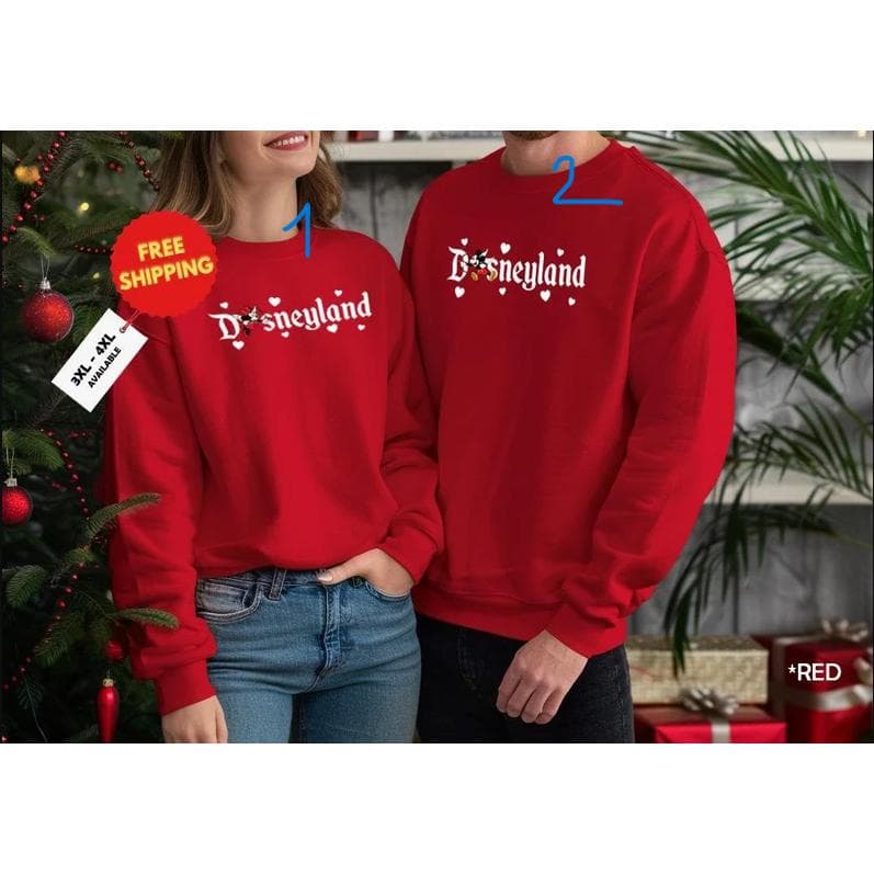 Di.nney Valentine's Couple Matching Sweatshirts - Mickey Minnie – image 1, disney shirt, cameron boyce merch, disney shirts for women, disney tee shirts womens, womens disney tee, disney family shirts, disney t shirts family