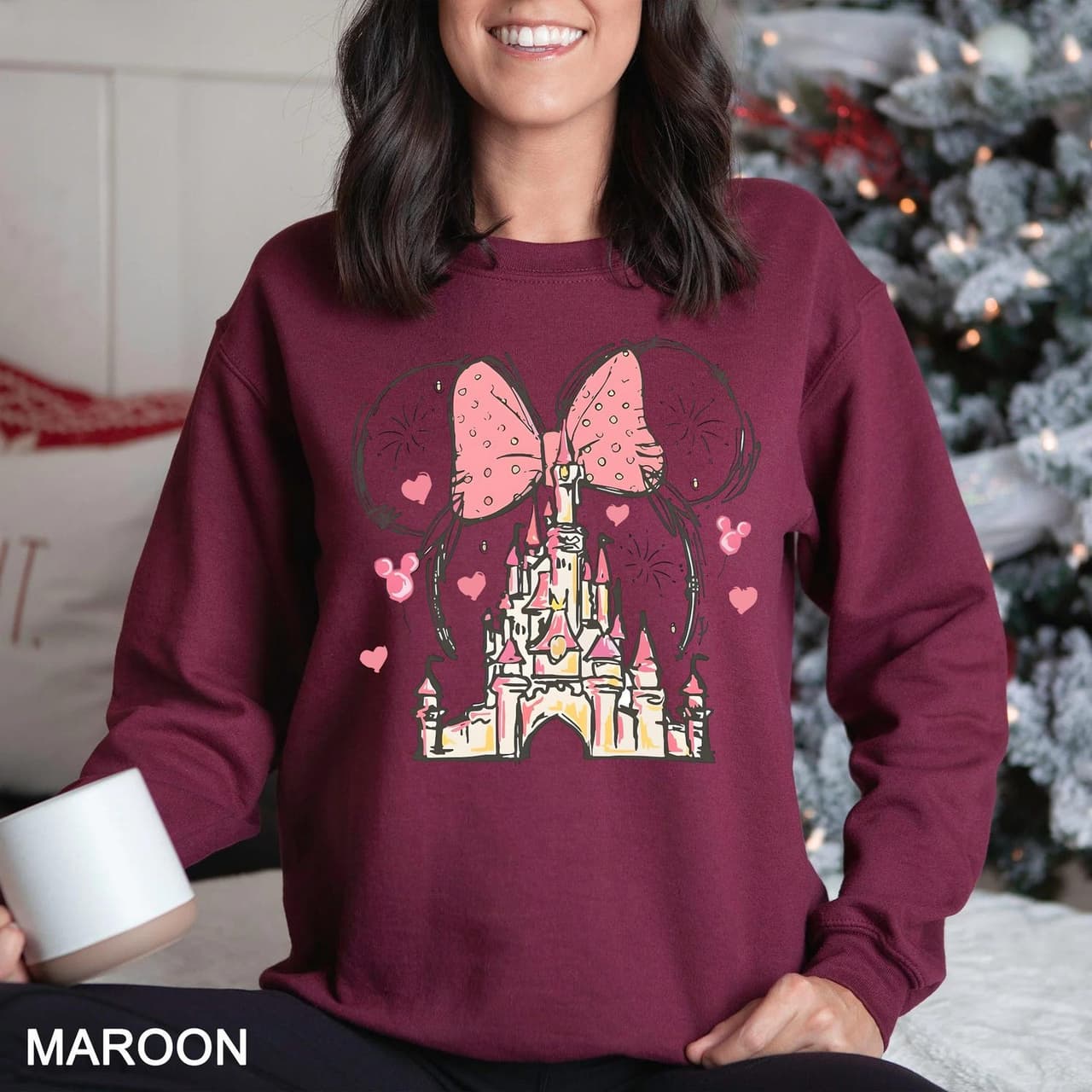 Disneey Castle Minnie Sweatshirt & Hoodie Magic Kingdom – image 2, disney shirt, cameron boyce merch, disney shirts for women, disney tee shirts womens, womens disney tee, disney family shirts, disney t shirts family