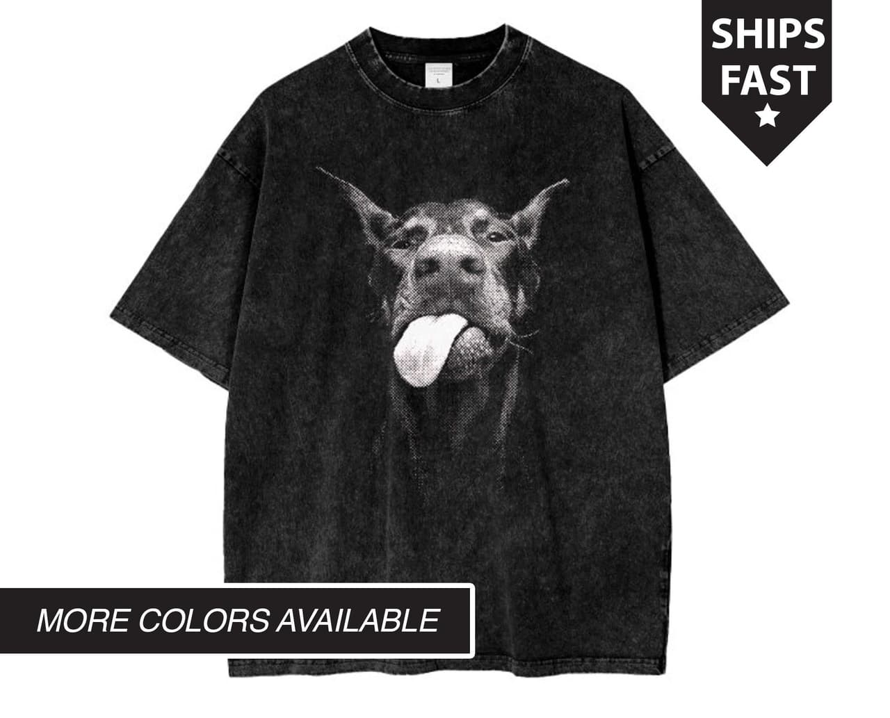 Doberman Y2k Streetwear Grunge Goth Dog Print Tee Hoodie – image 1, Doberman Tee, Doberman Merch, Doberman Shirt, Doberman Sweatshirt, Doberman Hoodie, Doberman Clothes