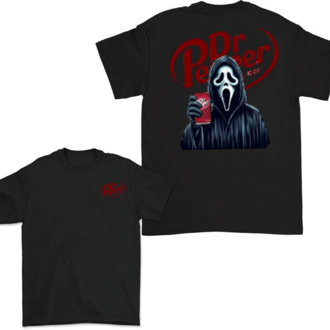 Dr Pepper Ghostface Halloween Unisex T-Shirt for Dr Pepper Lovers – image 1, Dr Pepper Tee, Dr Pepper Merch, Dr Pepper Shirt, Dr Pepper Sweatshirt, Dr Pepper Hoodie, Dr Pepper Clothes