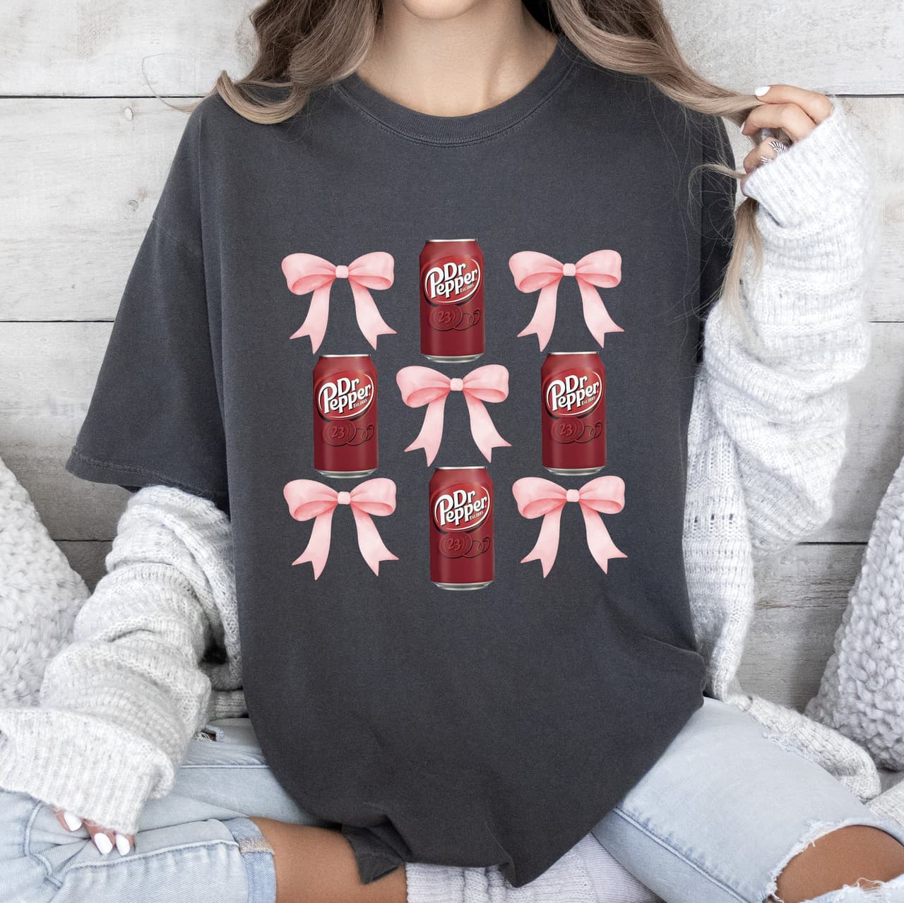 Dr. Pepper Shirt: Preppy Coquette Bow, Cute & Gift Idea – image 1, Dr Pepper Tee, Dr Pepper Merch, Dr Pepper Shirt, Dr Pepper Sweatshirt, Dr Pepper Hoodie, Dr Pepper Clothes