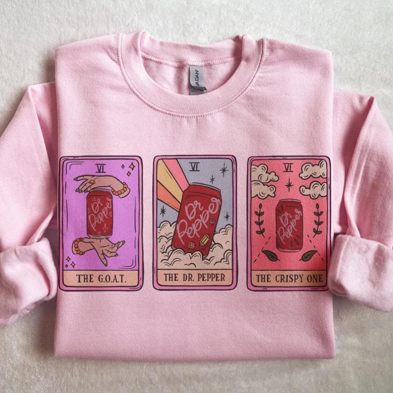 Dr. Pepper Tarot Card Crewneck Sweatshirt - Handmade Gift – image 1, Dr Pepper Tee, Dr Pepper Merch, Dr Pepper Shirt, Dr Pepper Sweatshirt, Dr Pepper Hoodie, Dr Pepper Clothes