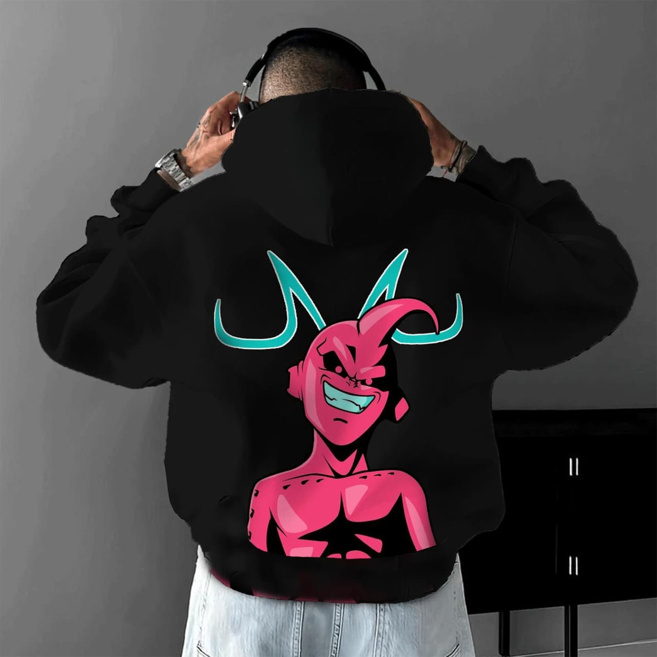 Dragon Ball Anime Majin Buu 2-Sided Printed Hoodie Gift – image 1, goku Tee, goku Merch, goku Shirt, goku Sweatshirt, goku Hoodie, goku Clothes