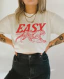 Easy Tiger Tee, Unisex Comfort Colors, Vintage Inspired Sweatshirt, Trendy Tiger Hoodie, Boho Hippie Clothes 4 small thumbnail