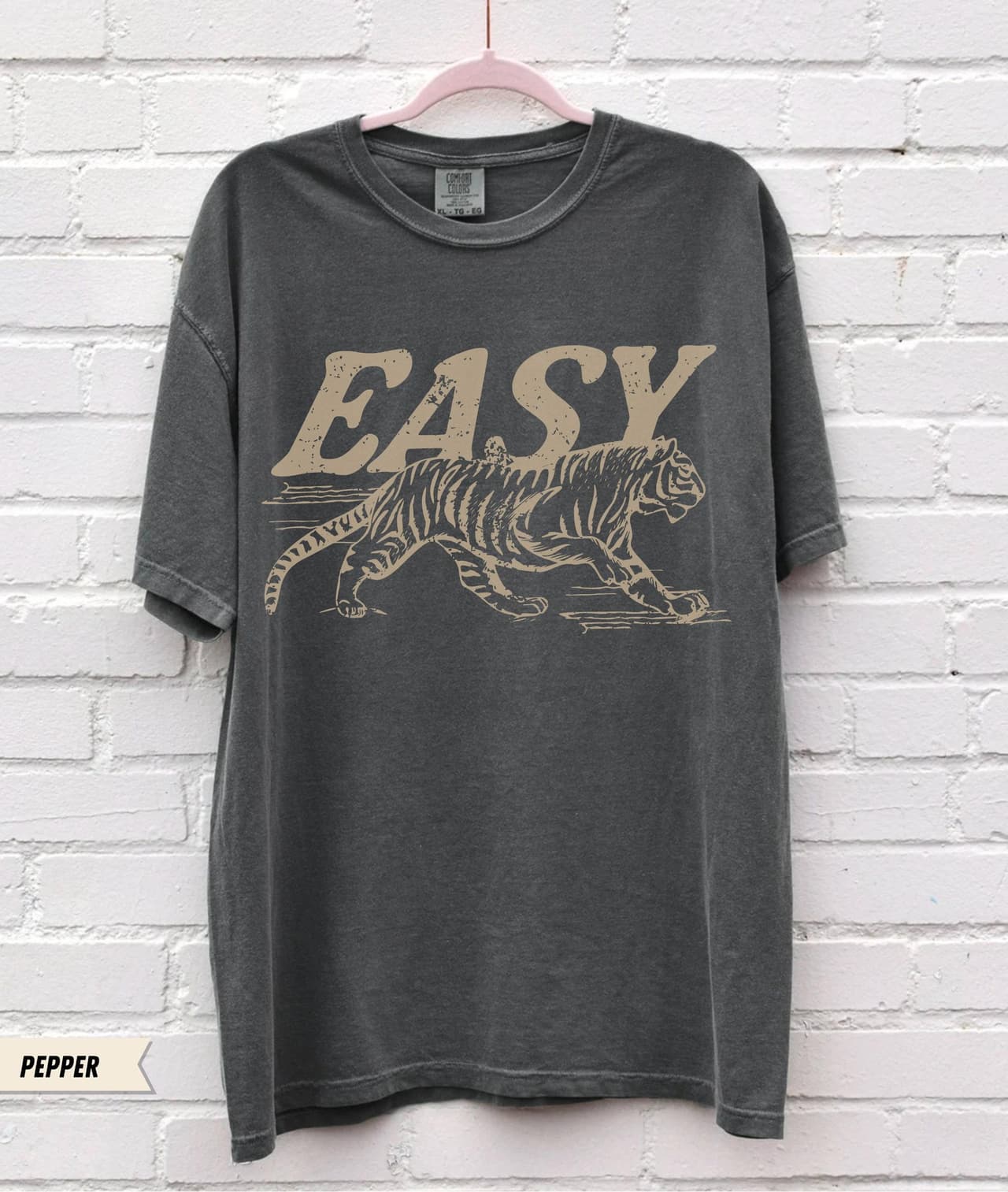 Easy Tiger Tee, UNISEX Vintage Inspired Sweatshirt, Trendy Tiger Hoodie, Retro Festival Clothing Oversized Tee Boho Hippie – image 1, Easy Tiger Tee, Easy Tiger Shirt, Easy Tiger Sweatshirt, Easy Tiger Hoodie