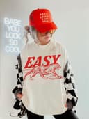 Easy Tiger Tee, UNISEX Vintage Inspired Sweatshirt, Trendy Tiger Hoodie, Retro Festival Clothing Oversized Tee Boho Hippie 2 small thumbnail