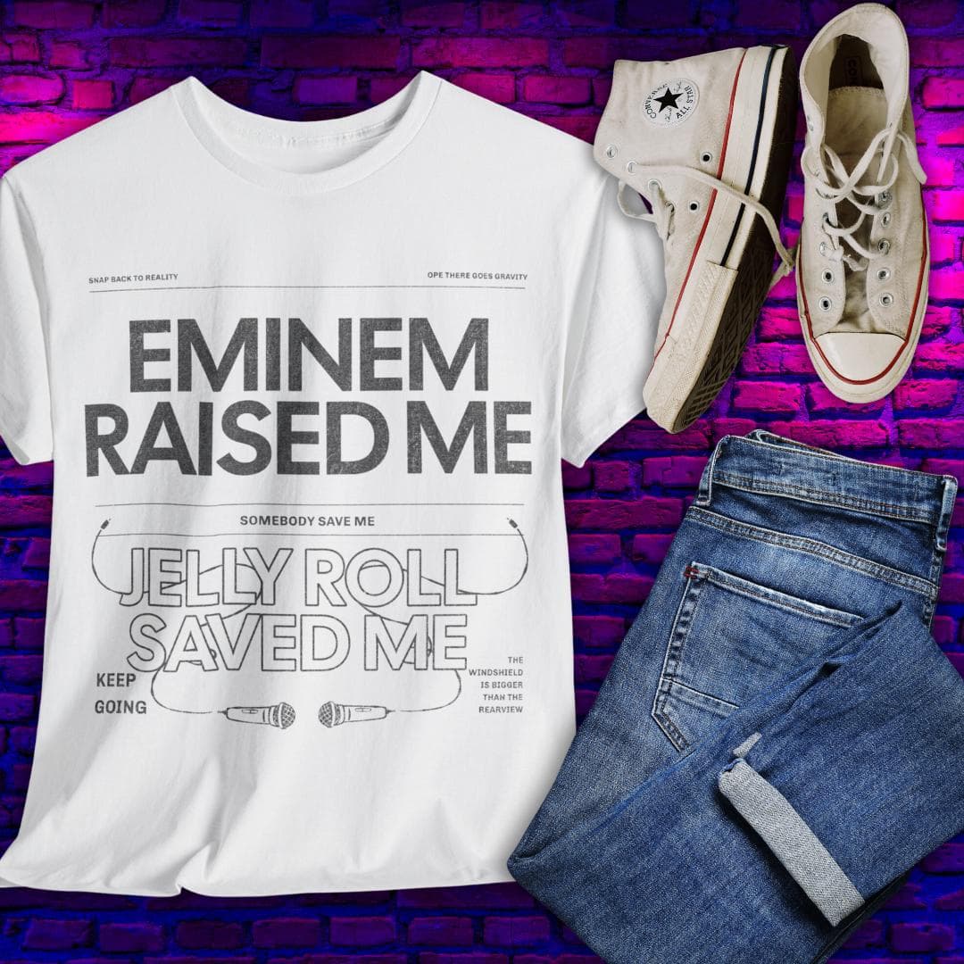 Eminem Raised Me, Jelly Roll Saved Me T-Shirt, Hoodie, Sweatshirt – image 2, Eminem Tee, Eminem Merch, Eminem Shirt, Eminem Sweatshirt, Eminem Hoodie, Eminem Clothes