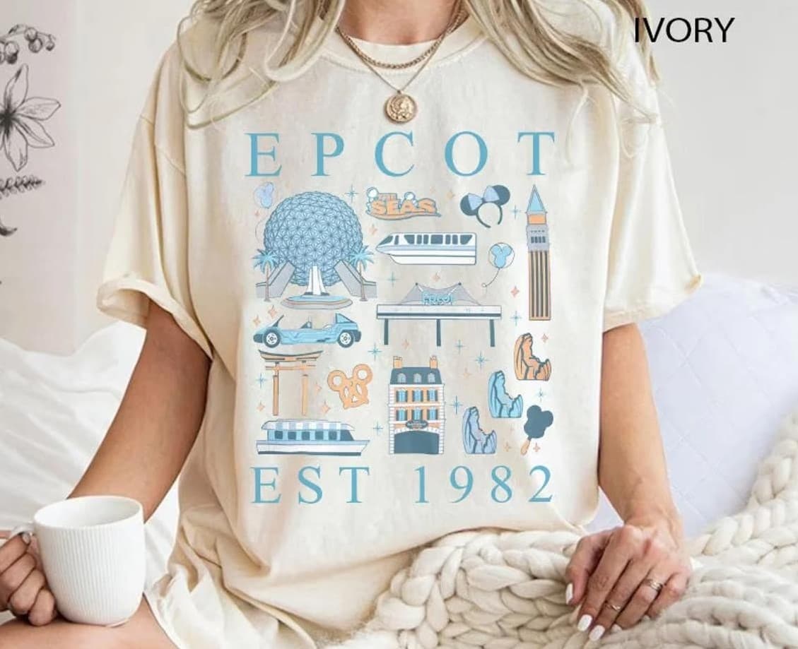 Epcot Since 1982 Shirt - Family Trip, Aesthetic Comfort Colors Tee – image 1, Epcot Tee, Epcot Merch, Epcot Shirt, Epcot Sweatshirt, Epcot Hoodie, Epcot Clothes