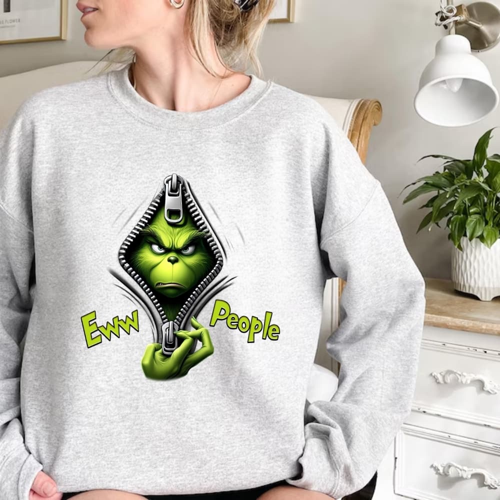 Ew People Christmas Movie The Grin Sudadera, Trendy Grin Christmas Season Unisex Classic Camisetas in All Sizes All Colors for Women for Men – image 3, christmas tees, christmas pullover ugly, ugly xmas sweatshirt, ugly sweatshirt christmas, christmas sweatshirt ugly, ugly christmas sweatshirt men, sweatshirt xmas