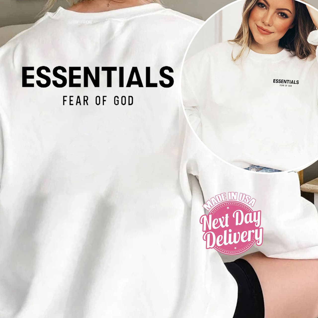 Sudadera Fear of God Essentials de 2 Caras - Light Oatmeal – image 2, Fear of God Essentials Tee, Fear of God Essentials Merch, Fear of God Essentials Shirt, Fear of God Essentials Sweatshirt, Fear of God Essentials Hoodie, Fear of God Essentials Clothes