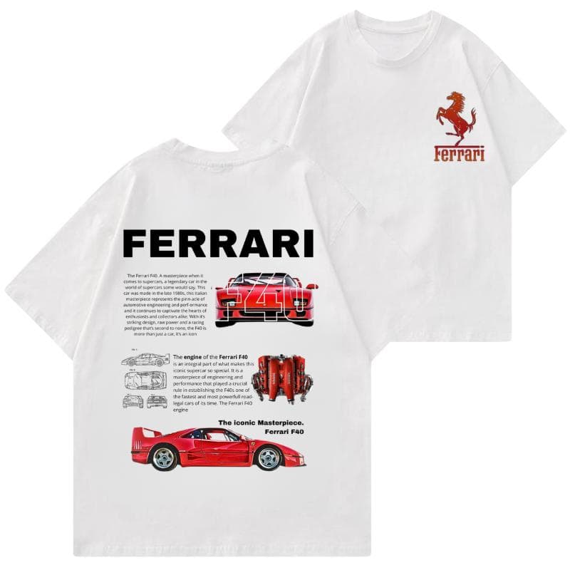 Prendas Ferrari F40 2 Caras: Camiseta, Sudadera, Suéter y Camisa – image 3, Ferrari Tee, Ferrari Merch, Ferrari Shirt, Ferrari Sweatshirt, Ferrari Hoodie, Ferrari Clothes