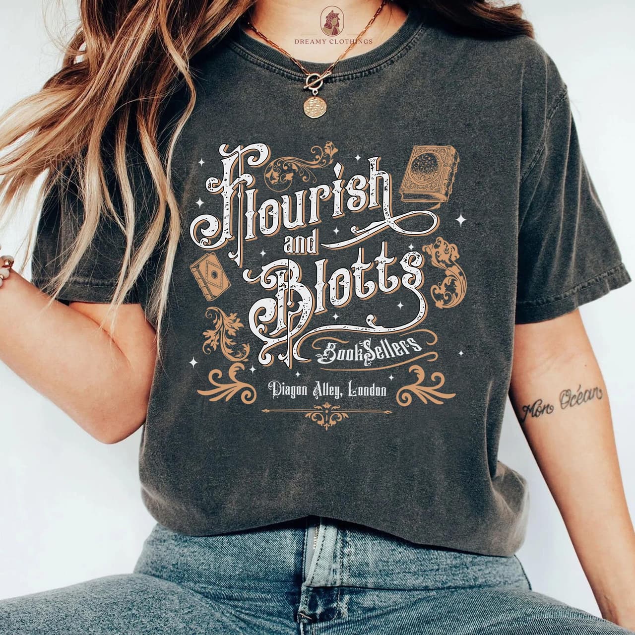 Flourish & Blotts Wizard Potter Potter Fan Shirt, Sweatshirt, Hoodie Gift – image 1, Harry Potter Tee, Harry Potter Merch, Harry Potter Shirt, Harry Potter Sweatshirt, Harry Potter Hoodie, Harry Potter Clothes