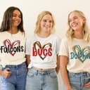 Football Heart Tees Valentine TEam Football T-Shirts Hometown Team Football Tees Sports Team T-Shirts Football Fan Tshirt Sports Football Fan Tees n68 1 small thumbnail