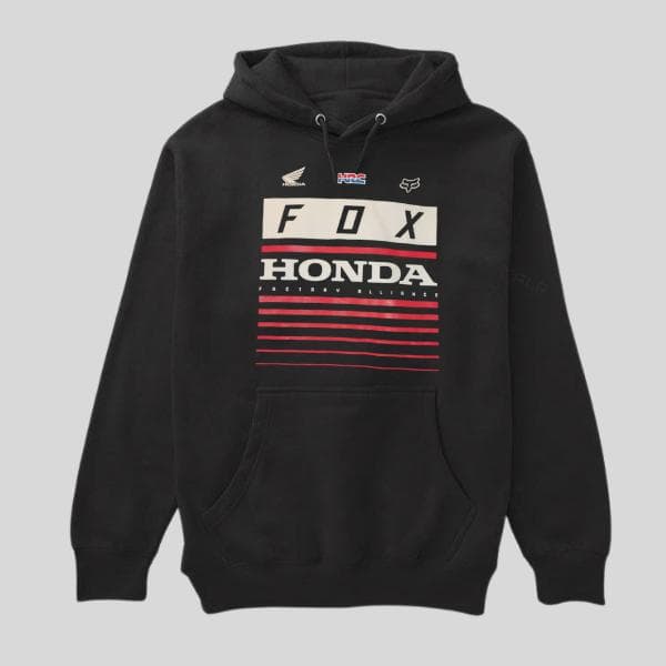Fox Racing x Honda Spell Out Factory Alliance: Sudadera Hoodie y Camiseta – image 1, fox Racing Tee, fox Racing Merch, fox Racing Shirt, fox Racing Sweatshirt, fox Racing Hoodie, fox Racing Clothes