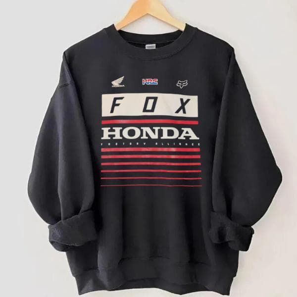 Fox Racing x Honda Spell Out Factory Alliance: Sudadera Hoodie y Camiseta – image 2, fox Racing Tee, fox Racing Merch, fox Racing Shirt, fox Racing Sweatshirt, fox Racing Hoodie, fox Racing Clothes