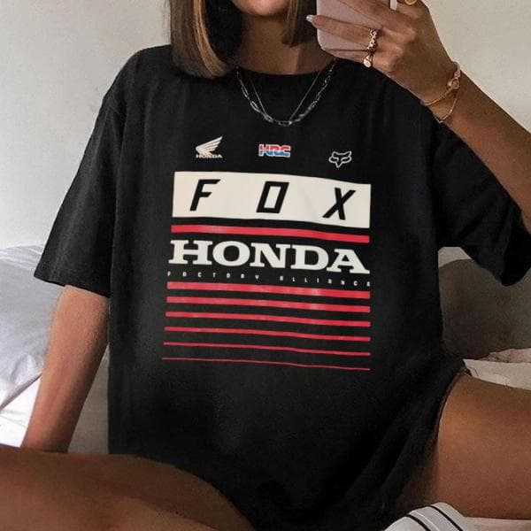 Fox Racing x Honda Spell Out Factory Alliance: Sudadera Hoodie y Camiseta – image 4, fox Racing Tee, fox Racing Merch, fox Racing Shirt, fox Racing Sweatshirt, fox Racing Hoodie, fox Racing Clothes