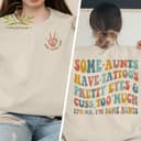 Funny Cool Aunt Tattoos Sweatshirt & Shirt - Auntie Gift Hoodie 1 small thumbnail