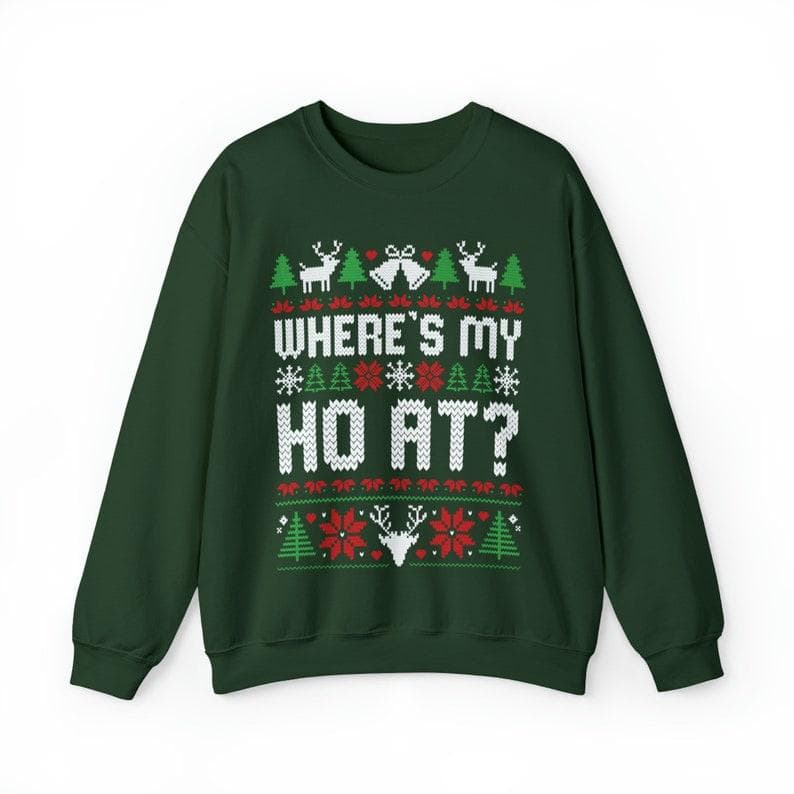 Sudadera Navideña Fea Divertida Para Parejas A Juego 'Where My Ho's At' – image 2, Funny Couples Ugly Christmas Tee, Funny Couples Ugly Christmas Merch, Funny Couples Ugly Christmas Shirt, Funny Couples Ugly Christmas Sweatshirt, Funny Couples Ugly Christmas Hoodie, Funny Couples Ugly Christmas Clothes