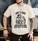 Playera/Sudadera Graciosa 'Papá Leche Esqueleto', Humor Oscuro Día del Padre 2 small thumbnail