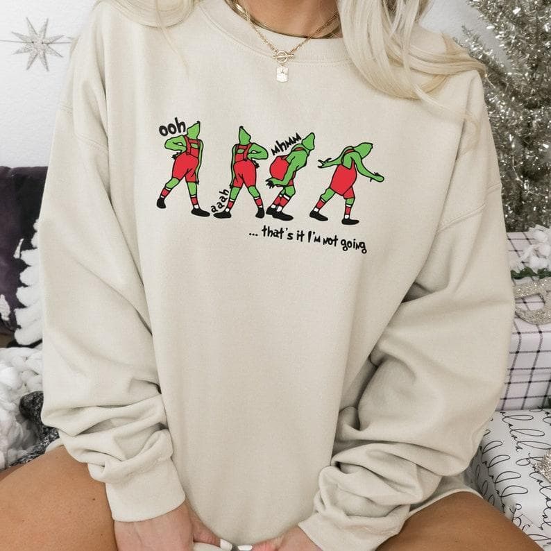 Divertida Sudadera Grinch Navidad - "That's It I'm Not Going" Retro Suéter – image 1, Grinch Tee, Grinch Merch, Grinch Shirt, Grinch Sweatshirt, Grinch Hoodie, Grinch Clothes