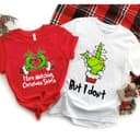 Divertidas Camisetas de Pijama Grinch Navideñas a Juego para Pareja 1 small thumbnail