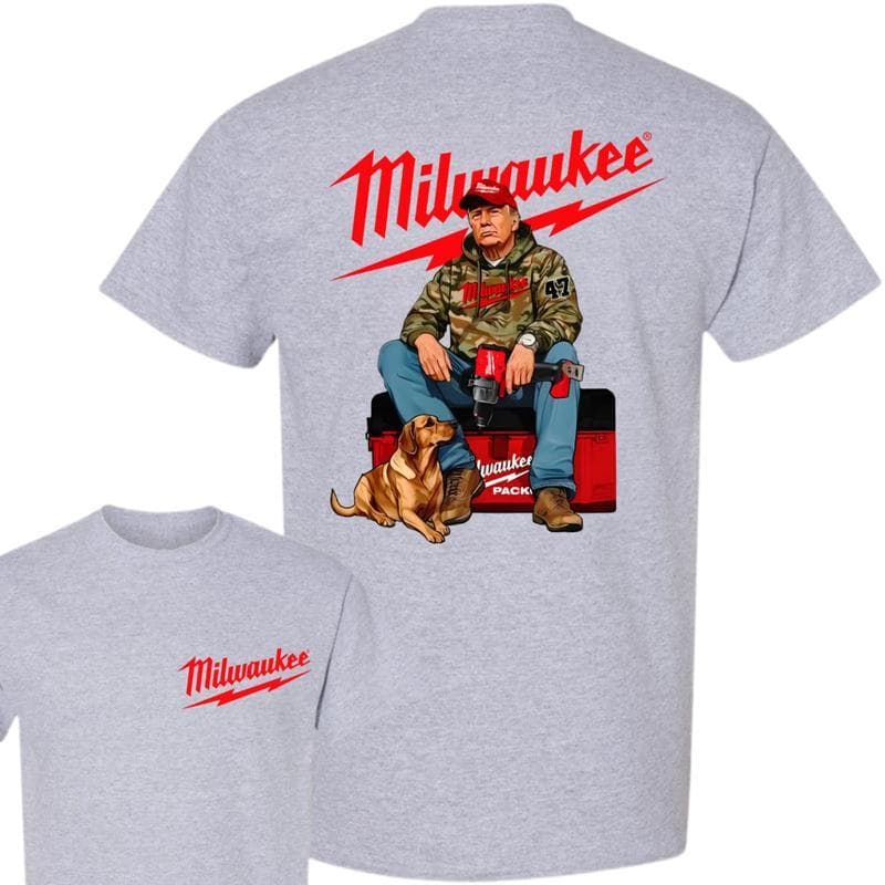 Funny Milwaukee Trump Camo 2-Sided T-Shirt - Unisex Cotton Crewneck – image 3, Milwaukee Trump Tee, Milwaukee Trump Merch, Milwaukee Trump Shirt, Milwaukee Trump Sweatshirt, Milwaukee Trump Hoodie, Milwaukee Trump Clothes