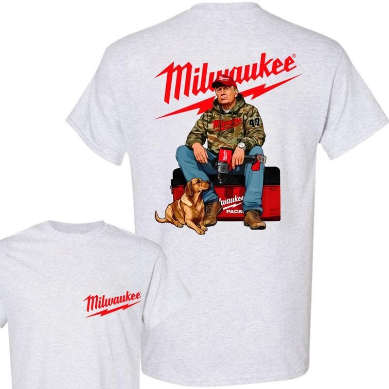 Funny Milwaukee Trump Camo 2-Sided T-Shirt - Unisex Cotton Crewneck – image 2, Milwaukee Trump Tee, Milwaukee Trump Merch, Milwaukee Trump Shirt, Milwaukee Trump Sweatshirt, Milwaukee Trump Hoodie, Milwaukee Trump Clothes