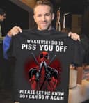 Funny Retro Deadpool 'Whatever I Did' T-Shirt - For Men & Women 1 small thumbnail