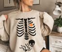Funny Skeleton Halloween Maternity Sweatshirt & Hoodie 2023 Comfort Colors 1 small thumbnail