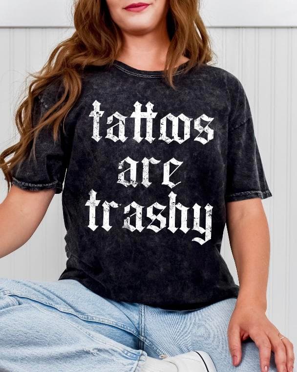 Funny 'Tattoos Are Trashy' Comfort Colors T-shirt Hoodie Sweatshirt – image 1, Tattoos Are Trashy Tee, Tattoos Are Trashy Merch, Tattoos Are Trashy Shirt, Tattoos Are Trashy Sweatshirt, Tattoos Are Trashy Hoodie, Tattoos Are Trashy Clothes