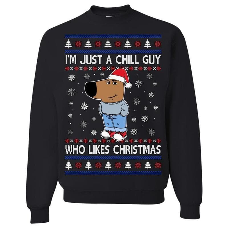 Funny Ugly Christmas Sweater, Holiday Crewneck for Christmas Lovers – image 1, Chill Guy Tee, Chill Guy Merch, Chill Guy Shirt, Chill Guy Sweatshirt, Chill Guy Hoodie, Chill Guy Clothes