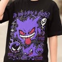 Gengar Ghastly T-Shirt, Ghost Type element Silhouette Sweatshirt, Video Game Hoodie, Japanese Anime Comfort Colors 3 small thumbnail