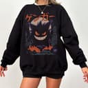 Gengar Sweatshirt, Dark Ghost Kaiju Japanese Style Hoodie, Japanese Anime Movie Film Nerd Gaming Novelty Funny Unisex Shirt 1 small thumbnail