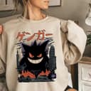 Gengar Sweatshirt, Dark Ghost Kaiju Japanese Style Hoodie, Japanese Anime Movie Film Nerd Gaming Novelty Funny Unisex Shirt 3 small thumbnail