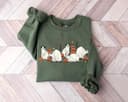Ghost Cat Halloween Sweatshirt & Hoodie | Comfort Colors Cat Sweater 1 small thumbnail