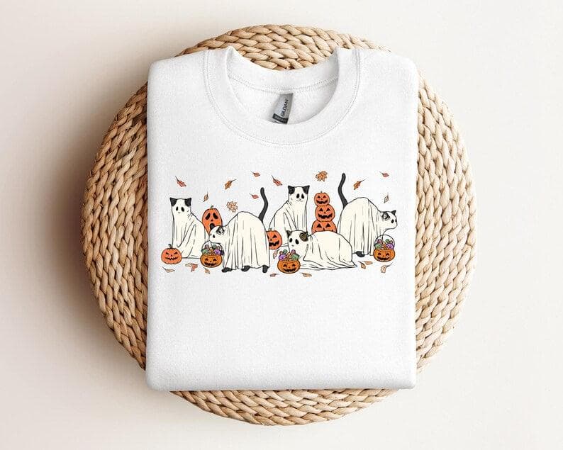 Ghost Cat Halloween Sweatshirt & Hoodie | Comfort Colors Cat Sweater – image 3, Ghost Cat Tee, Ghost Cat Merch, Ghost Cat Shirt, Ghost Cat Sweatshirt, Ghost Cat Hoodie, Ghost Cat Clothes