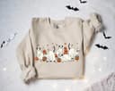 Ghost Cat Halloween Sweatshirt & Hoodie | Comfort Colors Cat Sweater 2 small thumbnail