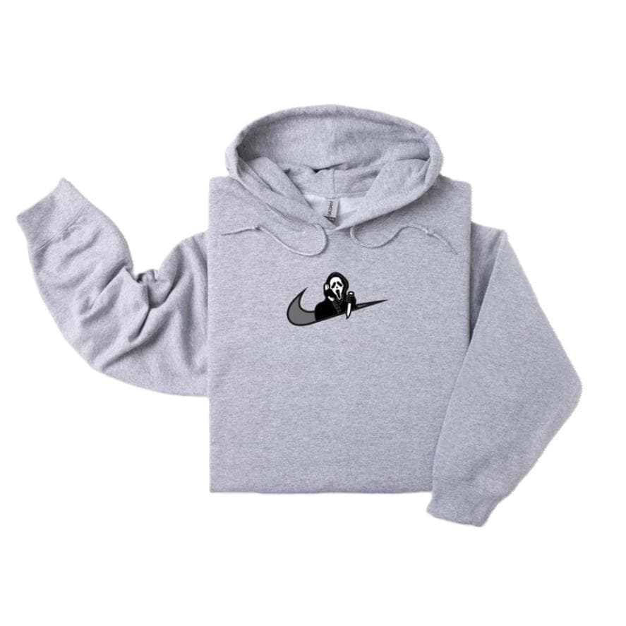 Ghost Face Swoosh Hoodie - Scream Movie Funny Halloween Gift Shirt – image 1, Ghost Face Swoosh Tee, Ghost Face Swoosh Merch, Ghost Face Swoosh Shirt, Ghost Face Swoosh Sweatshirt, Ghost Face Swoosh Hoodie, Ghost Face Swoosh Clothes