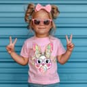 Girls Coquette Bubblegum Bunny Easter Shirt & Toddler Outfit Gift 4 small thumbnail