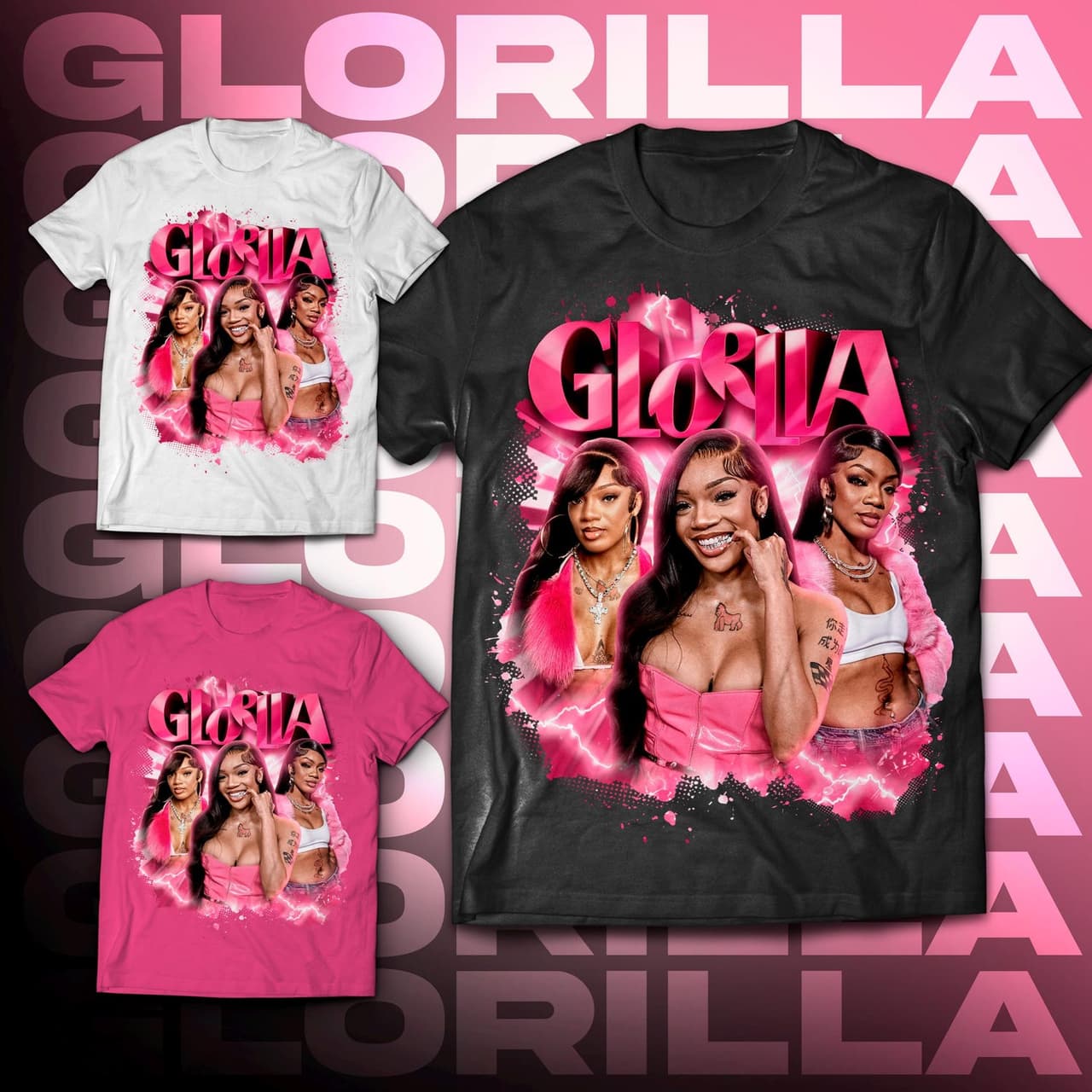 Glorilla Vintage 90s Style Rapper T-Shirt – image 1, Glorilla Tee, Glorilla Merch, Glorilla Shirt, Glorilla Sweatshirt, Glorilla Hoodie, Glorilla Clothes