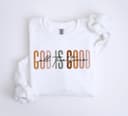 Sudadera Dios Es Bueno, Regalo Cristiano Bohemio para Mujer y Unisex 1 small thumbnail