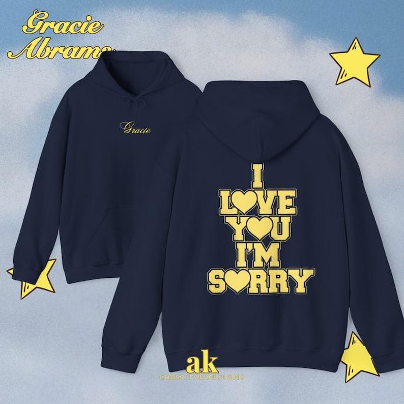 Gracie Abrams '2 Sides I Love You I'm Sorry' Merch Hoodie Sweatshirt – image 1, I Love You I'm Sorry Tee, I Love You I'm Sorry Merch, I Love You I'm Sorry Shirt, I Love You I'm Sorry Sweatshirt, I Love You I'm Sorry Hoodie, I Love You I'm Sorry Clothes