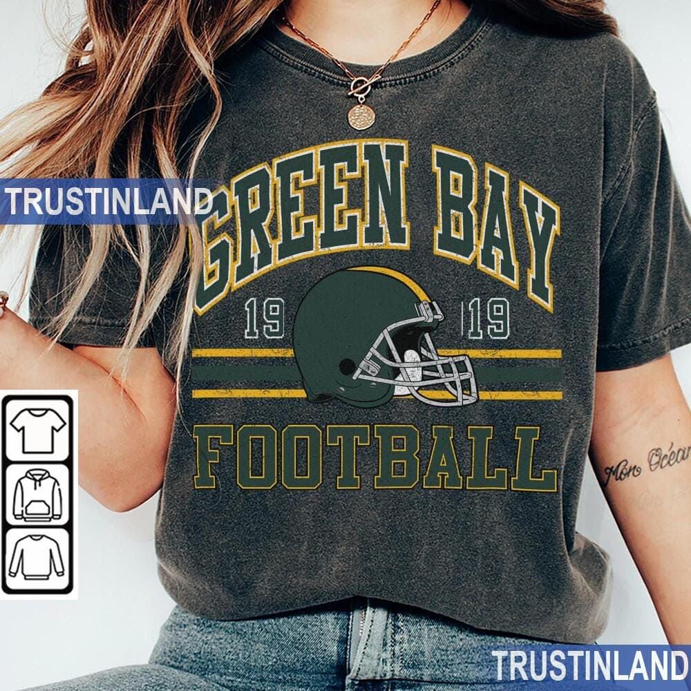Sudadera Green Bay Football Retro Vintage 90s Unisex Cuello Redondo Regalo – image 4, Green Bay Packers Tee, packer hooded sweatshirt, green bay packers shirt, packers shirt, gb packers shirts, green packers shirt, packers football shirt